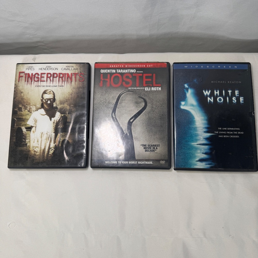 Horror DVD Lot Hostel Unrated Fingerprints White Noise Michael Keaton Eli Roth